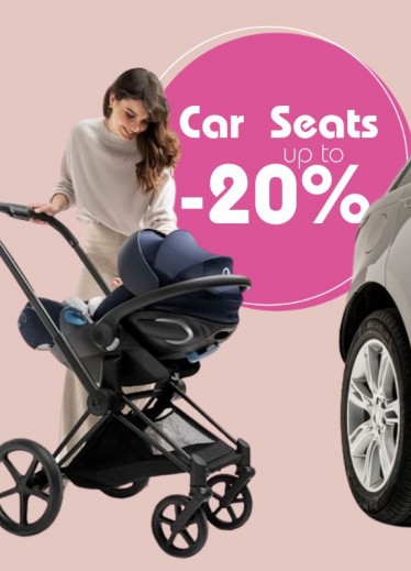 20% discount on car seats, selected assortment