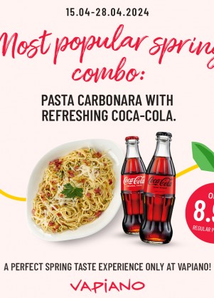 Pasta Carbonara and Coca-Cola combo offer
